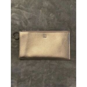 Metallic Gold Slim Wristlet Clutch with Key Ring